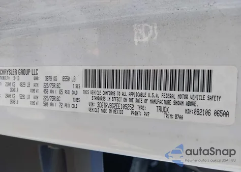 2014 Ram Promaster 1500 from USA, damaged, VIN 3C6TRVBG2EE105252